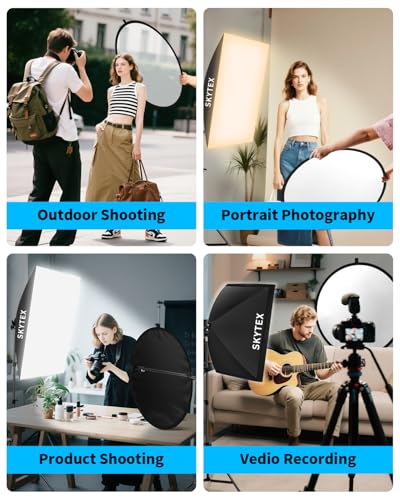 Skytex 32Inch/80CM 5in1 Portable Light Reflector with Bag,Silver/Gold/Translucent/White/Black Light Diffuser Studio Collapsible Reflectors Photography Accessories for Any Photography Situation