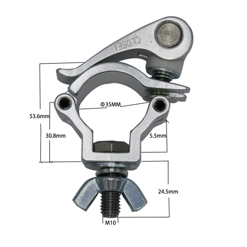 [AUSTRALIA] - DJ Lighting truss Clamp 1.26-1.38 inch OD Pipe Truss F34 Quick Release Mount Heavy Duty 165 Lbs (2PCS) 