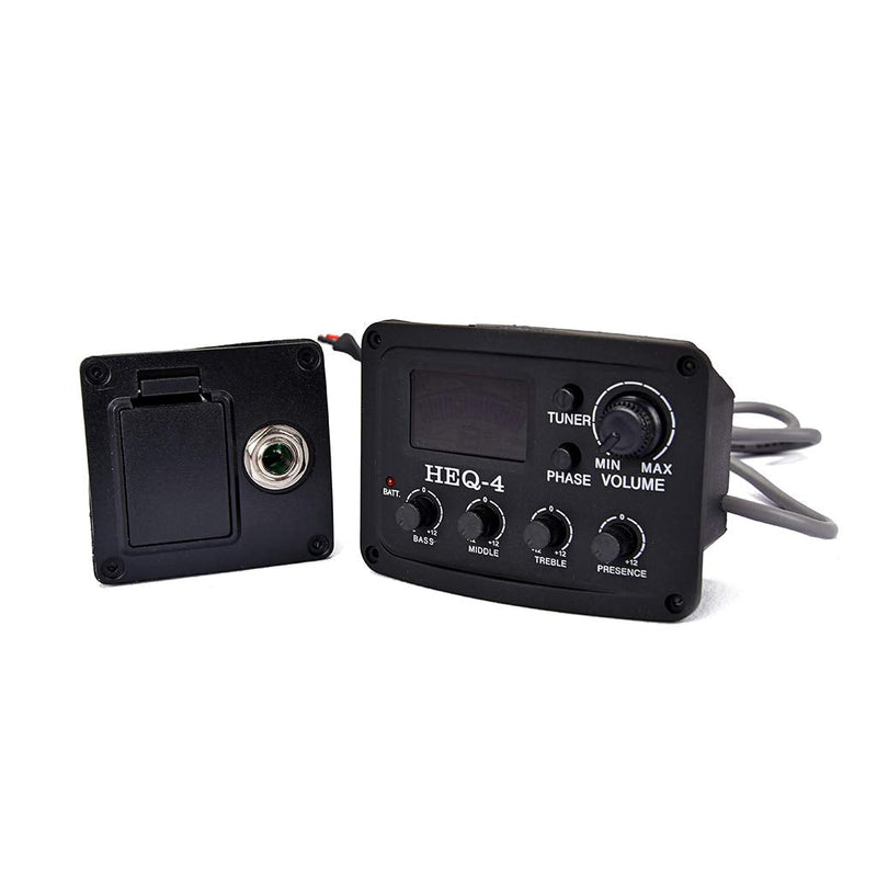 [AUSTRALIA] - Alnicov Guitar 4-Band EQ Equalizer，HEQ-4 Preamp Amplifier Chromatic Tuner Piezo Pickup Black 