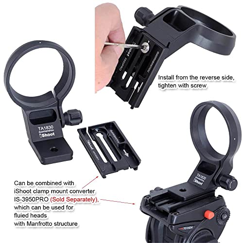 iShoot Tripod Mount Ring Lens Collar Compatible with Tamron 18-300mm f/3.5-6.3 Di III-A VC VXD B061 (X/E Mount), Lens Support Holder Bracket Bottom is Arca-Swiss Fit Quick Release Plate Dovetail
