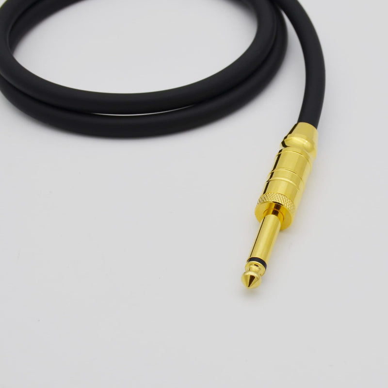 [AUSTRALIA] - Speaker Cable 10ft 1/4 to 1/4 24K Gold TS Male Plug 12AWG Bass/Guitar Speaker Cable for Amp,PA and DJ Audio - 2 Pack,Black 10 