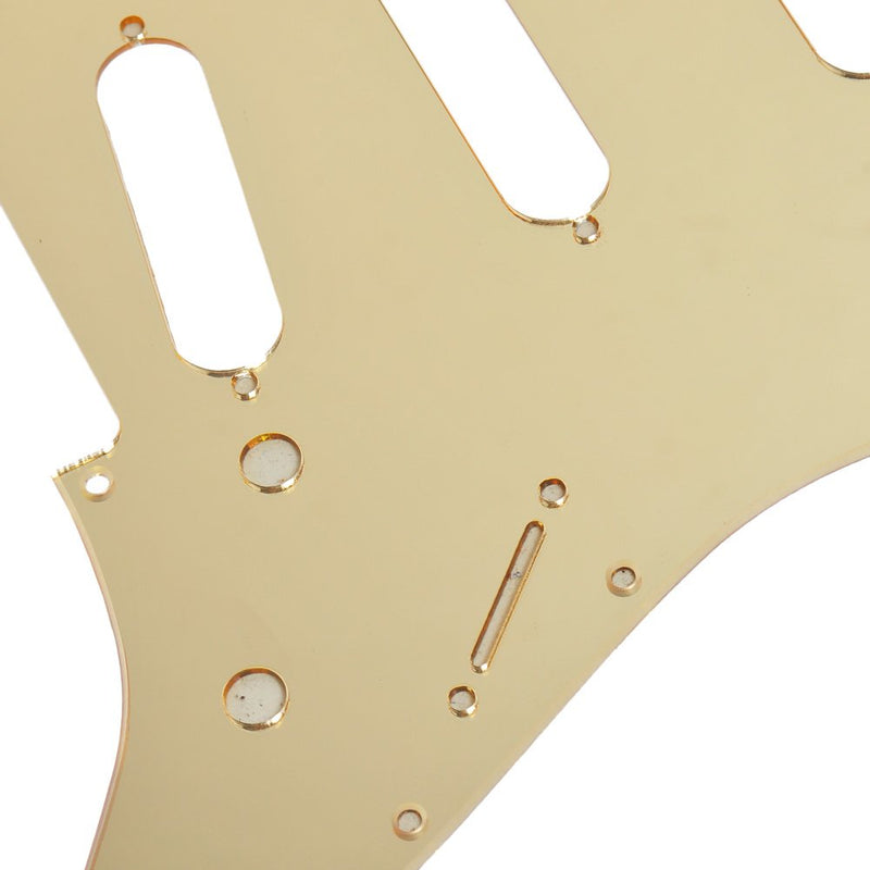 [AUSTRALIA] - 11 Hole ST/Strat Style Pickguard SSS Pick Guard for USA/Mexico Stratocaster/Strat Modern Style Guitar Parts, 3 Ply with Screws (Gold Mirror) Gold Mirror 