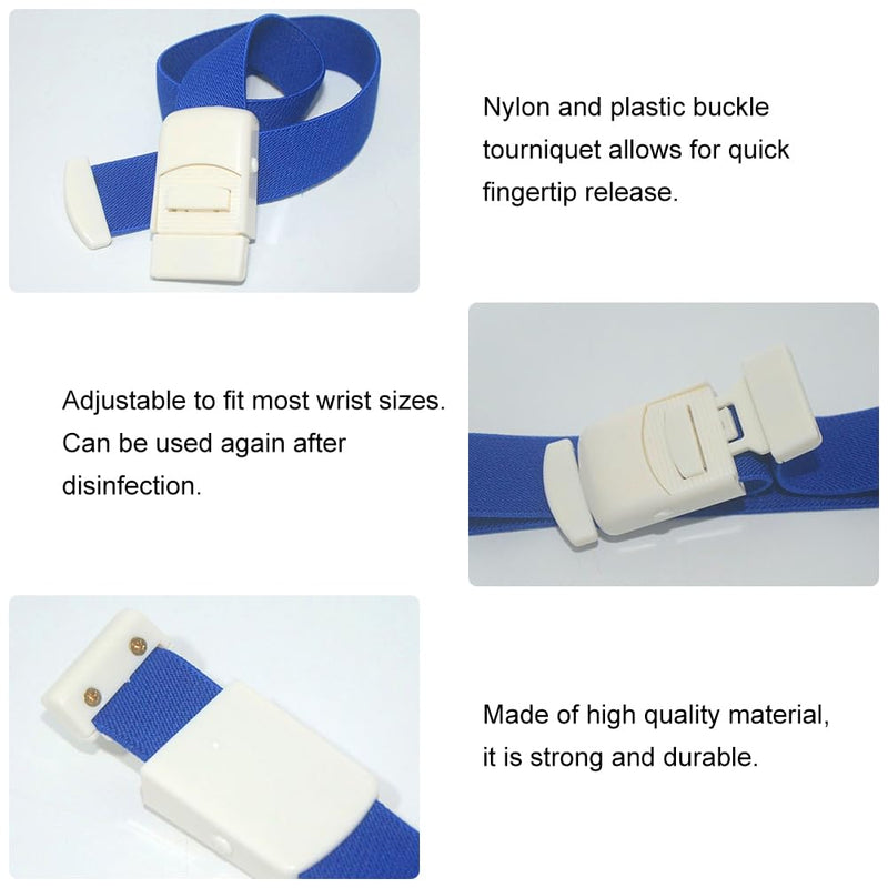 Vein Congestion, Tourniquet, Storage Hose, Tourniquet with Closure System with Instant Release, Tourniquet Medical, for Medical Emergency, Nurse, First Aid, Outdoor Black+blue
