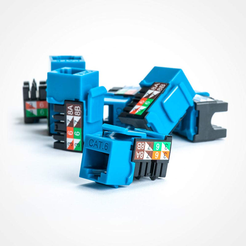 Vertical Cable CAT6 RJ45 Keystone Jack - Blue 25 Pack