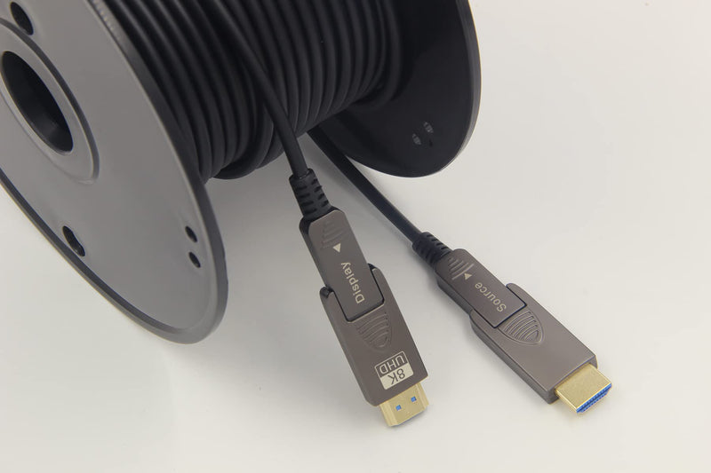 8K Fiber Optic HDMI Cable 10ft/3m, Micro HDMI to HDMI 2.1, Detachable Type A+D, 48Gbps Ultra Speed, HDR, 3D, eARC, in Wall CL2 / CL3 Rated, Slim and Flexible HMDI 2.2 Cable. 3m AOC8K2AD