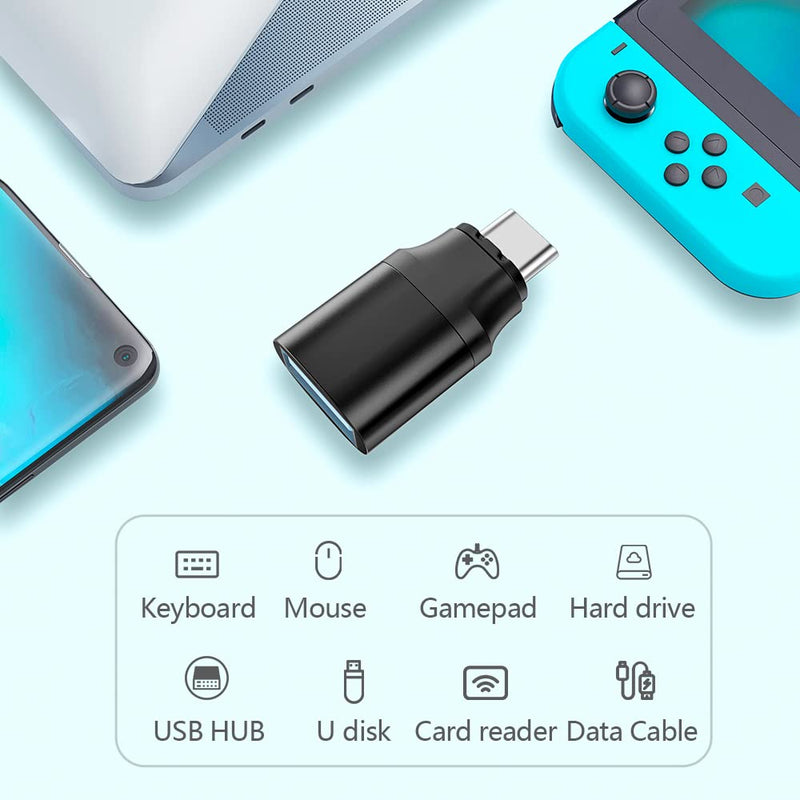 USB C to USB Adapter Magnetic Connector + USB C Magnetic Adapter Right Angle PD 100W Data Transfer Compatible with MacBook Pro/Air/ Type C Devices