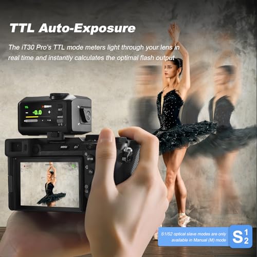 GODOX iT30 Pro N TTL Mini Flash for Nikon with Diffuser, HSS 1/8000s IT30 Pro N(Black)