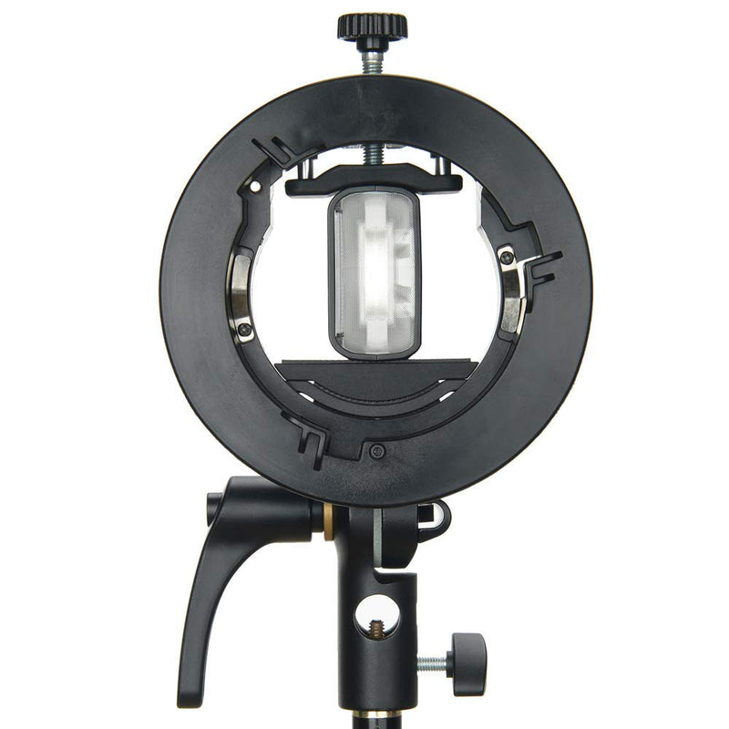 Godox S2 Speedlite Bracket S-Type Bracket Bowens Mount Flash Holder for Godox V1 AD200 Pro AD400 Pro AD200 V860II TT685 TT600 TT350, Precise Tilt Control, Integrated Umbrella Mount