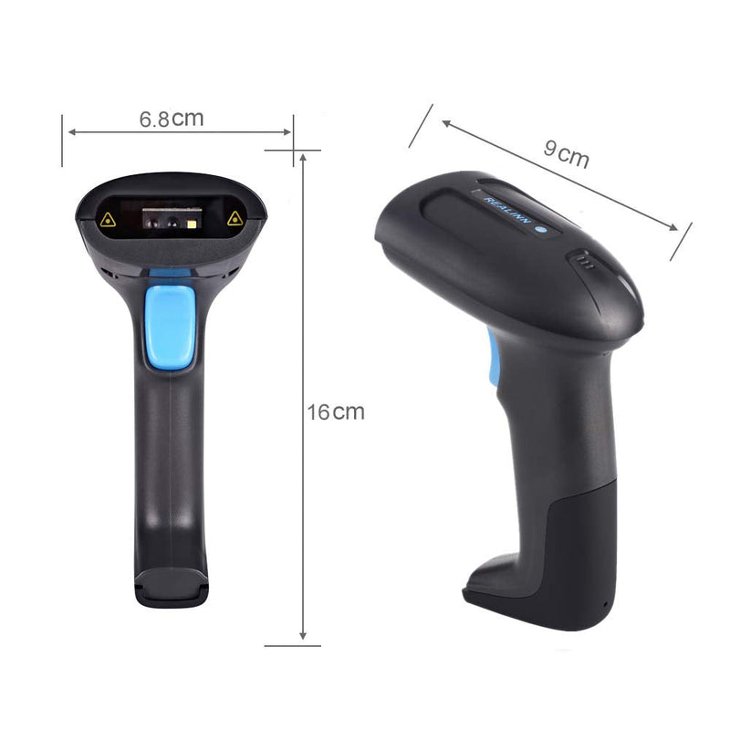 [AUSTRALIA] - REALINN Wireless 2D QR Barcode Scanner Rechargeable Automatic Handheld Code Reader Dustproof Waterproof Shockproof Fast and Precide for Mobile Payment, Store, Supermarket, Warehouse 