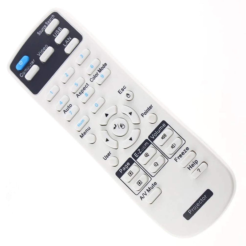 InTeching 1456641 Projector Remote Control for Epson EX21, EX30, EX31, EX50, EX51, EX71, PowerLite 400W/ 410W/ 78/822+/ 822P/ 83+/ 83C/ 83V+/ S6