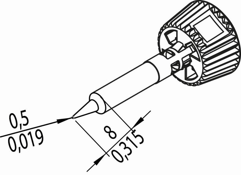 ERSA Ersadur 142PDLF05 Pencil Tip 0.5 mm for i-Tool TRACE & i-Tool MK2 / i-CON Trace IoT Soldering Station & i-Con MK2 Series Soldering Stations - with Patented Coating 0,5 MM Pencil Point