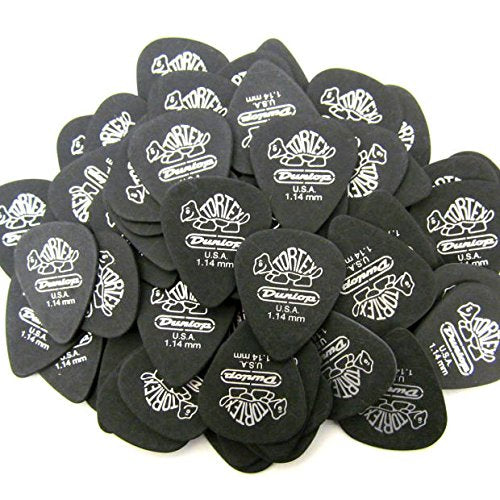 Dunlop 488R1.14 Tortex® Pitch Black, 1.14mm, 72/Bag 72 Pack