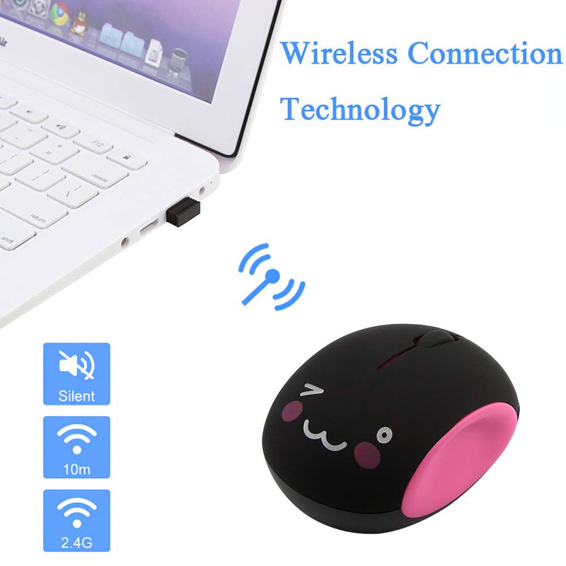 3C Light 2.4GHz Wireless Mouse Cute Small Silent Mouse Portable Mini Rechargeable Optical Mice Cartoon Computer Mouse 3 Buttons Cordless Mouse for Laptop Desktop PC Notebook (Red) Red