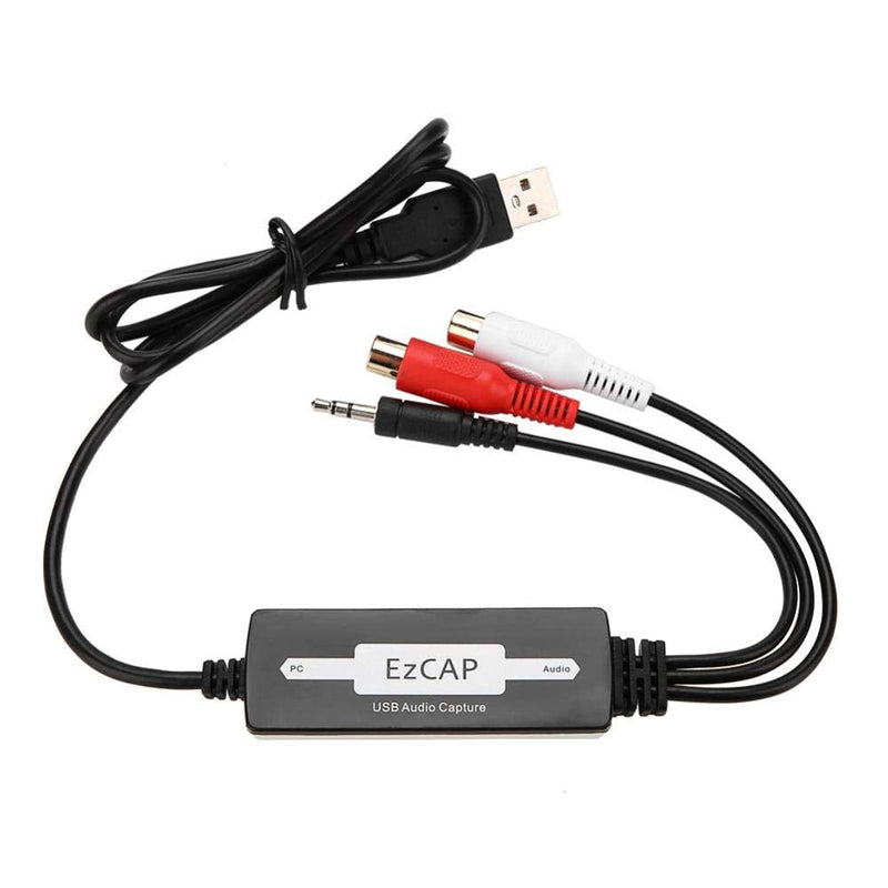 [AUSTRALIA] - USB Audio Capture Recorder Card Converts Turntable LP/Cassette Tape Audio to MP3/WAV Digital Music Converter Adapter, Support/Vista/7/8/8.1/10 and 