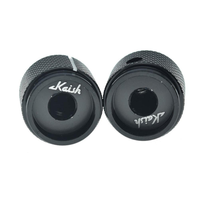 4-Pack 20mm Diam. Set Screw Style Aluminium Potentiometer Knobs 1/4" Universal Pot Control Knobs with Indicator for Guitar/Bass/AMP Amplifier Black with Indicator Line