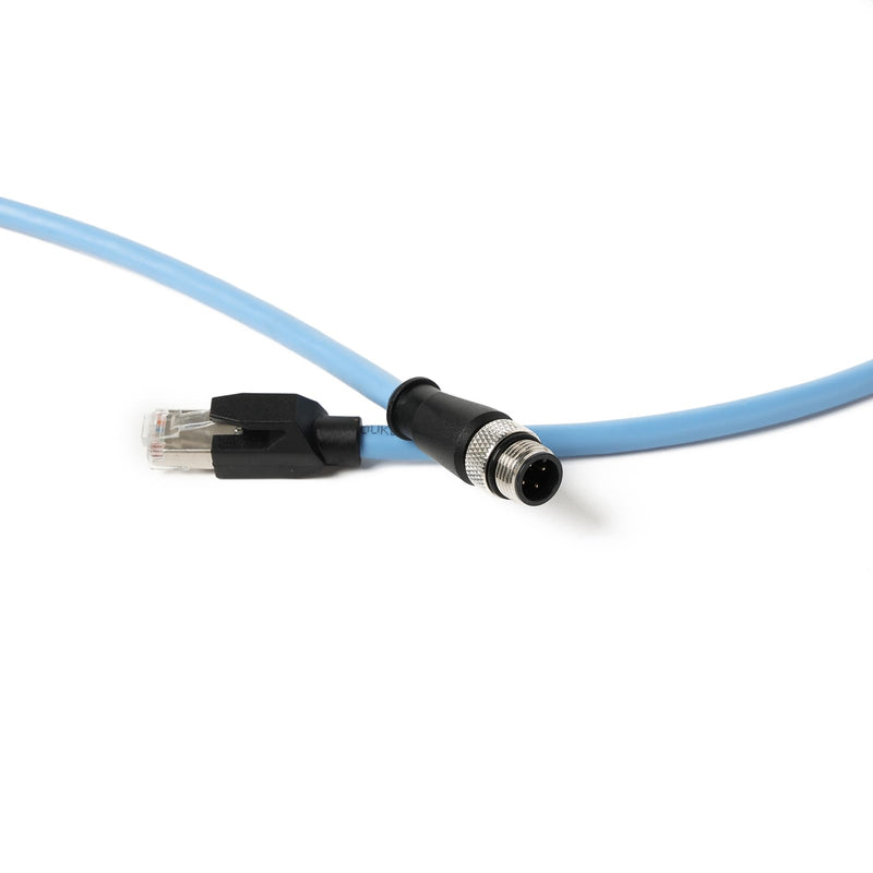 Industrial M12 4 Pin Male D Code to RJ45 High Flex Cat6 Shielded Waterproof Ethernet High-Speed Data Transfer Cable POE PROFINET/EtherNet 5M 4pin male D code-RJ45