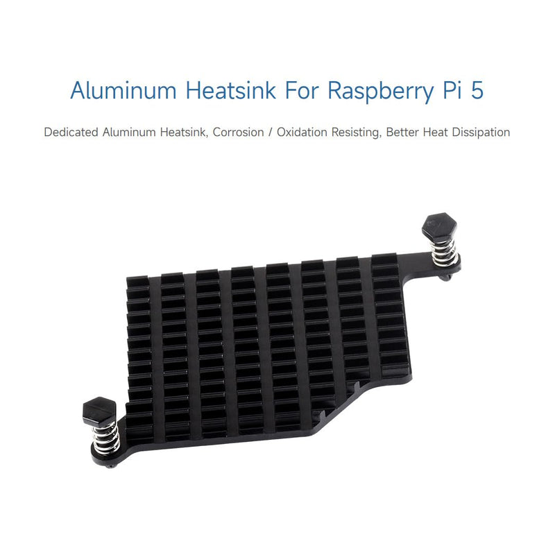 Waveshare Aluminum Heatsink for Raspberry Pi 5, with Thermal Pads and Spring-Loaded Push Pins