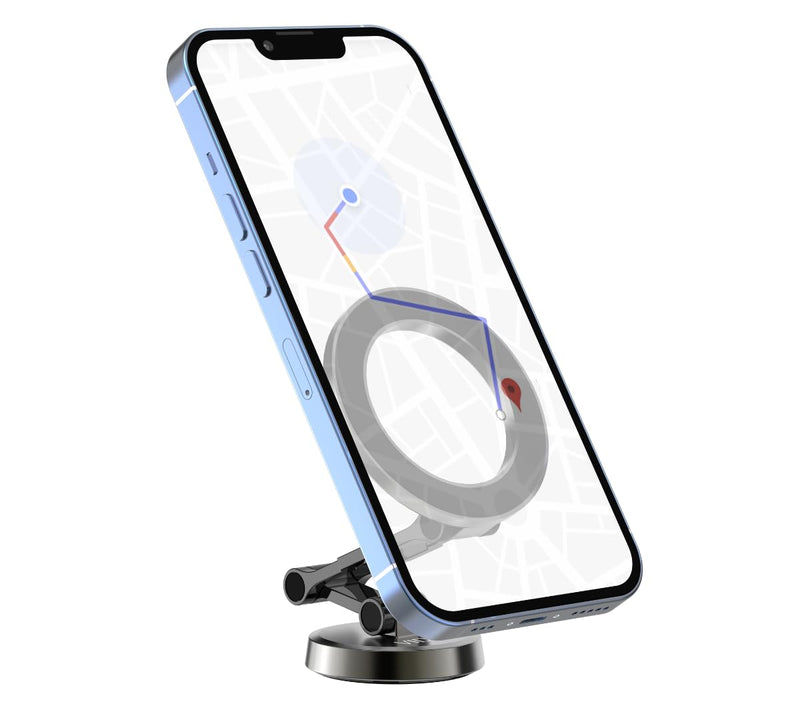 Premium Magnetic Car Phone Mount, Strong Metal Build, 360° Rotation Foldable Dashboard Holder, Powerful Magnet for iPhone, Samsung & All Smartphones – VIDVIE