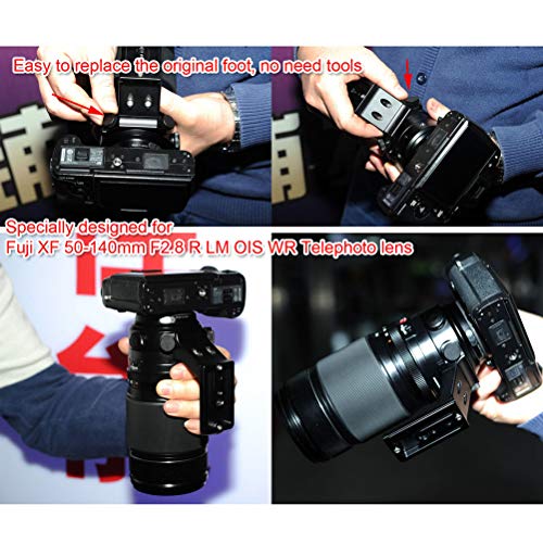 iShoot Metal Tripod Mount Ring Camera Lens Replacement Foot Lens Collar Base Support Adapter Stand for Fuji XF 50-140mm F2.8 R LM OIS WR Telephoto Lens with Arca-Swiss Type Quick Release Plate