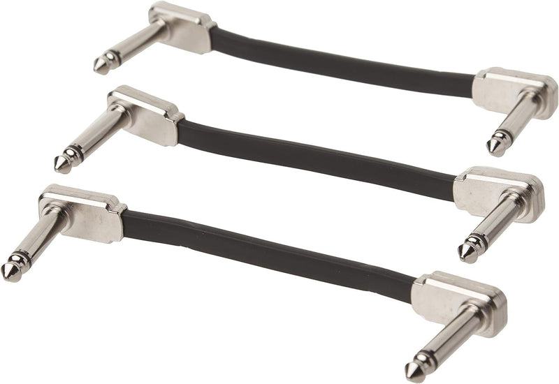 Ernie Ball Flat Ribbon Patch Cable Set 3x2 Length 3 inch in Black P06220 - Pack of 2
