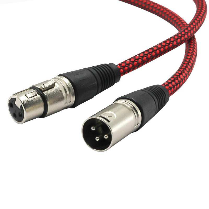Premium XLR Male to Female 3 Pin Plug Nylon Braided Shielded Professional Mic Audio Balanced Cable for Recording Applications,Mixers,Speaker Systems (2m/6ft) 2m/6ft