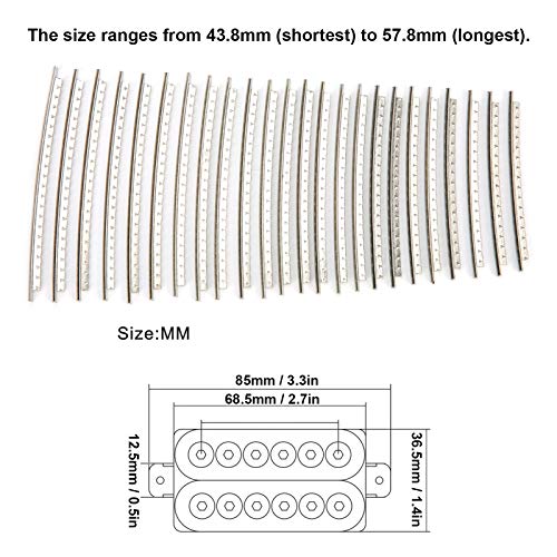 HURRISE Guitar Fret Wires 2.7mm 24 Frets Stainless Steel Fretwire Compatible with Electric Guitar Bass Guitar Fingerboard Replacement