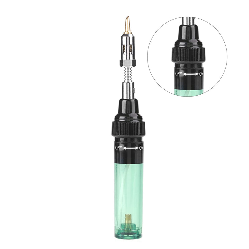 Gas Soldering Iron, Cordless Butane Gas Burner, Soldering Iron Gun Welding Pen Tool 1300 (Green)