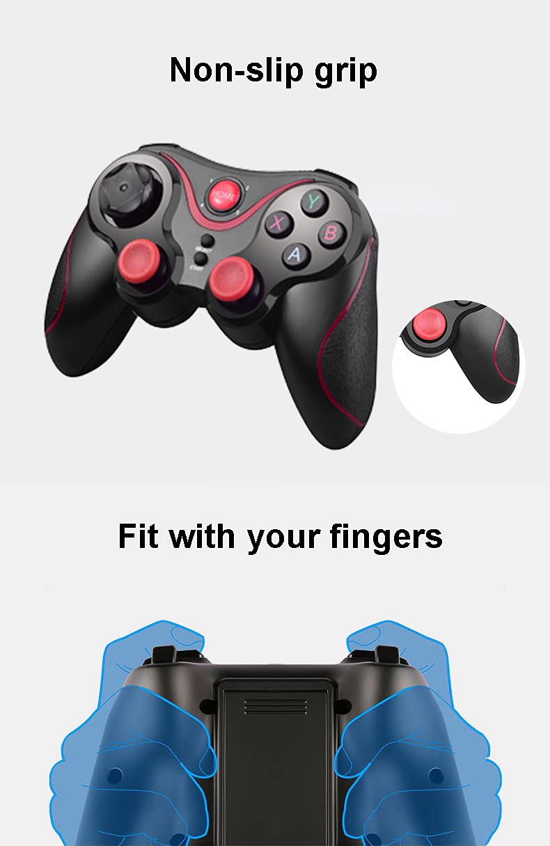 Android Gamepad Controller, Megadream Wireless Key Mapping Gamepad Joystick Perfect for Call of Duty & Apex Legends & More, Compatible for Samsung Galaxy HTC LG Other Phone, Not for iOS Black+Red