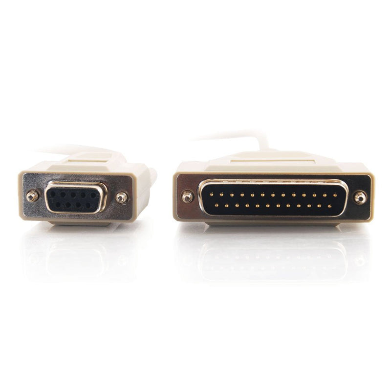 [AUSTRALIA] - C2G/ Cables To Go C2G 03019 DB25 Male to DB9 Female Serial RS232 Null Modem Cable, Beige (6 Feet, 1.82 Meters) 