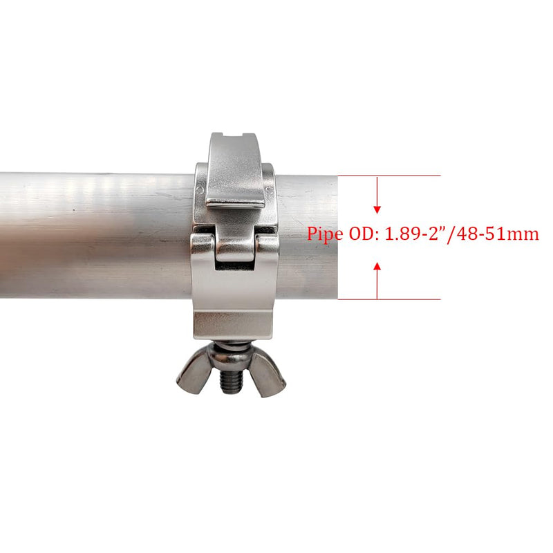 2inch Quick Release Stage Light Clamp Aluminum Alloy 220lbs For Pipe OD 1.89-2inch / 48-51mm Truss Pipe Clamp 2Pack Silver