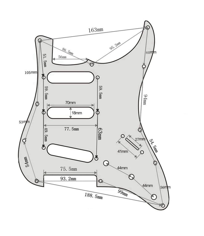 Green White Shell SSS 11 Holes Strat Electric Guitar Pickguard Scratch Plate For USA/Mexico Stratocaster Modern Style Guitar Parts Green White Shell
