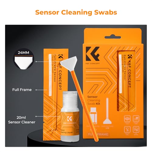 K&F CONCEPT 24mm Full Frame Sensor Cleaning Kit, with 20ML Sensor Cleaner