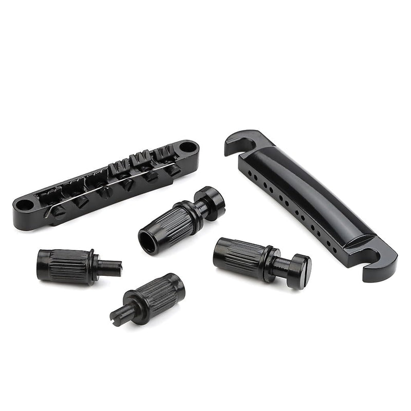 [AUSTRALIA] - 12 String Saddle Tune-O-Matic Bridge & Tailpiece Set For Lp Electric Guitar Parts Black 