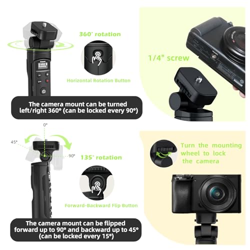 for Sony Vlogging Hand Grip Tripod, OLED Rechargeable Wireless Rechargeable Remote Tripod for Sony