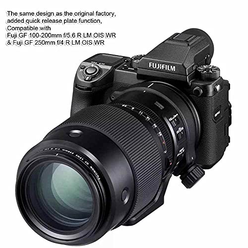 iShoot Tripod Mount Ring Lens Collar Compatible with Fujifilm GF 250mm f/4 R LM OIS WR & Fuji GF 100-200mm f/5.6 R LM OIS WR, Lens Support Bottom is Arca-Swiss Fit Quick Release Plate Dovetail Groove