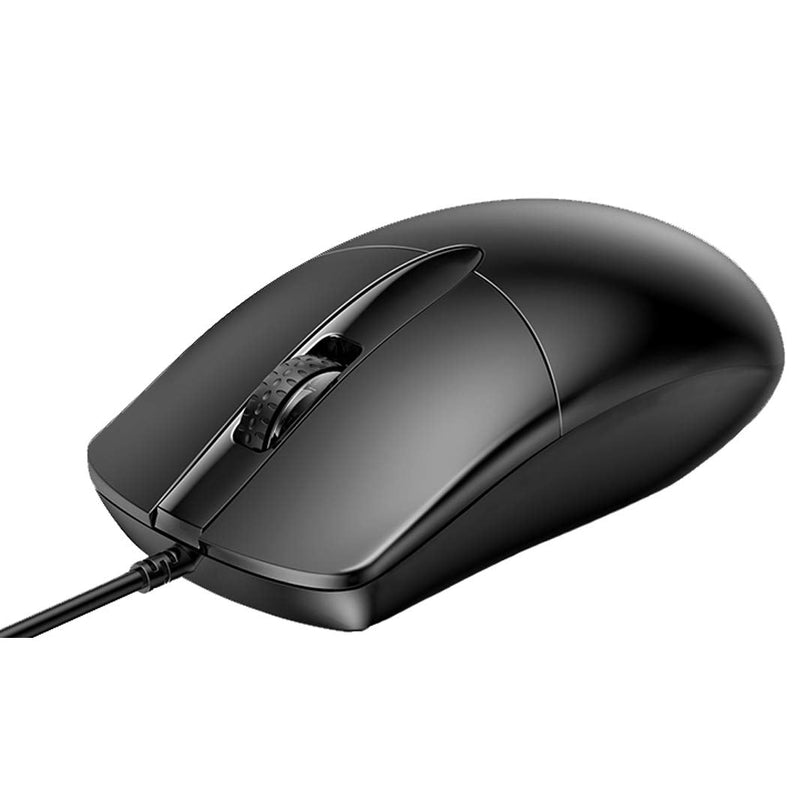 Leegicst Wired Optical Computer Mouse - M102 3-Button USB Corded Computer Mice for Computers laptops Chromebook MacBook PC Computer (Black) Black