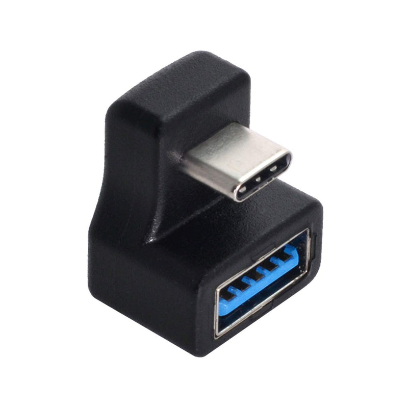 Xiwai 180 Degree Up & Down Angled Type-C USB-C OTG to USB 5.0 Female Extension Adapter for Cell Phone & Tablet OTG Adapter Angled