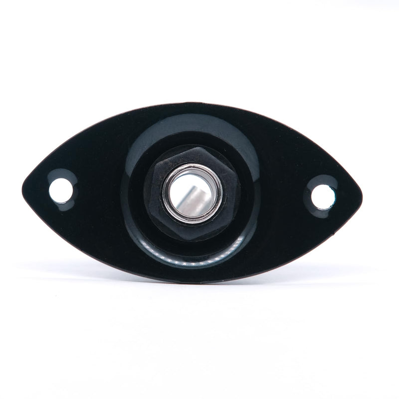 Metal 1/4" Oval Guitar Input Jack Output Plate Jackplate Socket for Fender Strat Tele (Black) Black