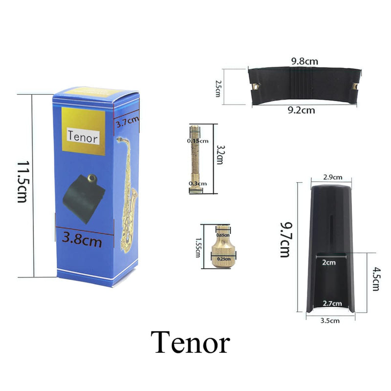 OriGlam Woodwinds Tenor Saxophone Mouthpiece Cap, Leather Ligature Fastener with Plastic Mouthpiece Cap for Sax Saxophone (Tenor)