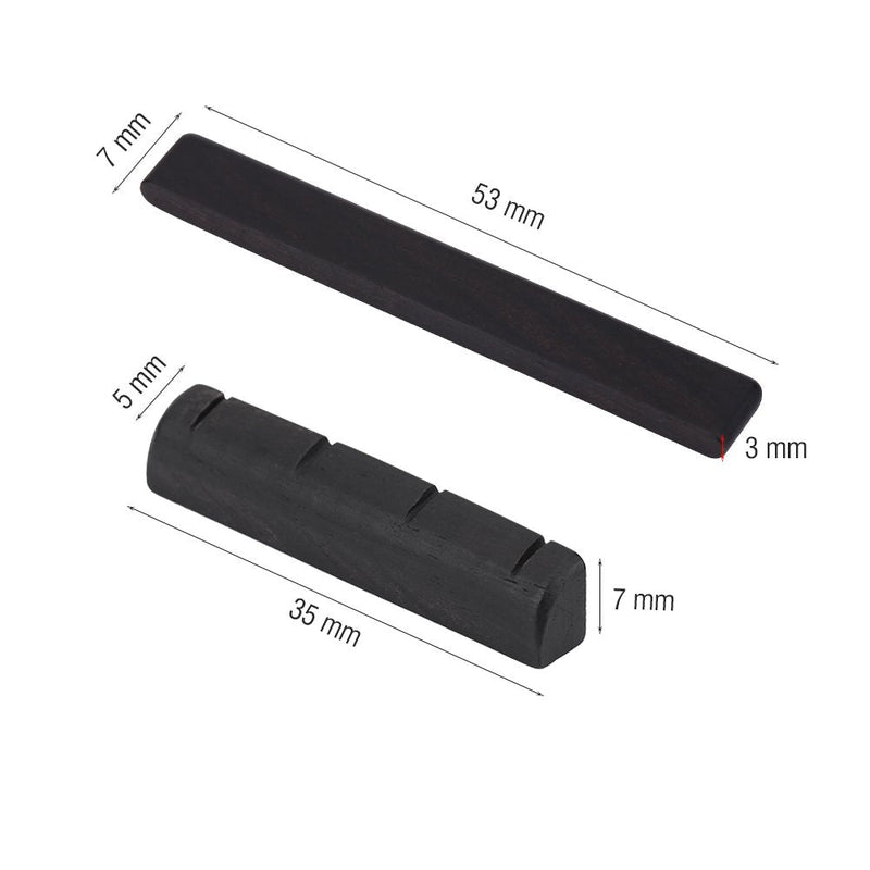 VGEBY Ukulele Bridge Saddle, Guitar String Ebony Saddle and Nut for 4 String Guitar Replacement Parts Played Accessories
