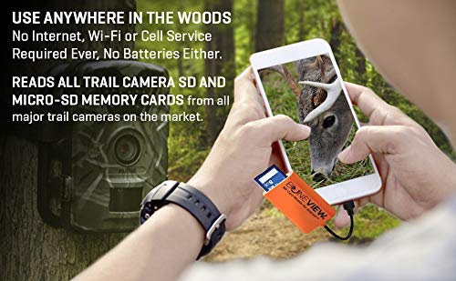SD Card Reader for Android - Type C USB Trail Camera Viewer, Photo & Video from All Game Cam Memory on Any Smart Phone, Samsung, Moto, LG + Free MicroUSB OTG Adapter, Includes Zipper Case