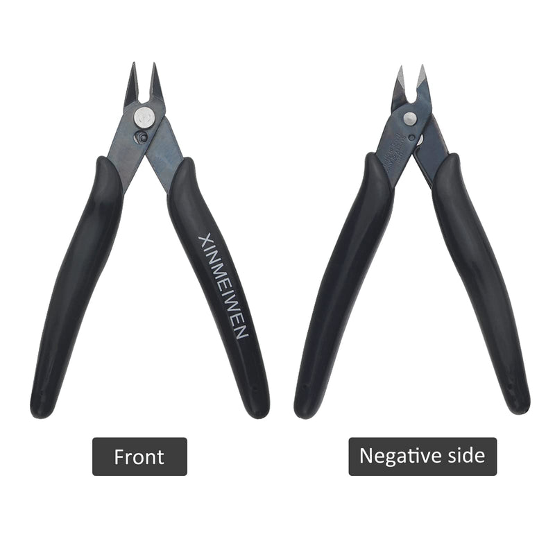 Flush Cutter Pliers 5Pcs Micro Wire Cutters with Spring Wire Cutters Precision Electronic Mini Cutting Pliers for Ultra-fine Cutting Needs Electronics Crafts Black 5Pack