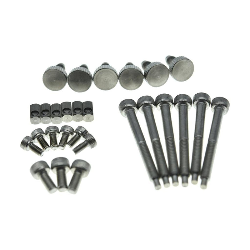 KAISH Whole Set Stainless Steel Tremolo Fine Tuner Screws String Insert Block Saddle Mounting Screws Locking Nut & String Lock Screws for FR Whole Set Steel Screws & Blocks