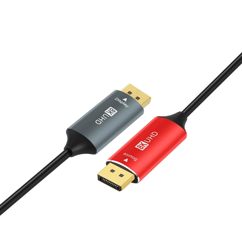 4K 8K DisplayPort Optic Fiber Cable 50FT, DP to DP 1.4 Cable 8K@30Hz 4K@120Hz/144Hz, 2K@165Hz/240Hz, 1080P@240Hz, 32.4 Gbps Support HDR, G-Sync FreeSync for Laptop PC TV Gaming Monitor