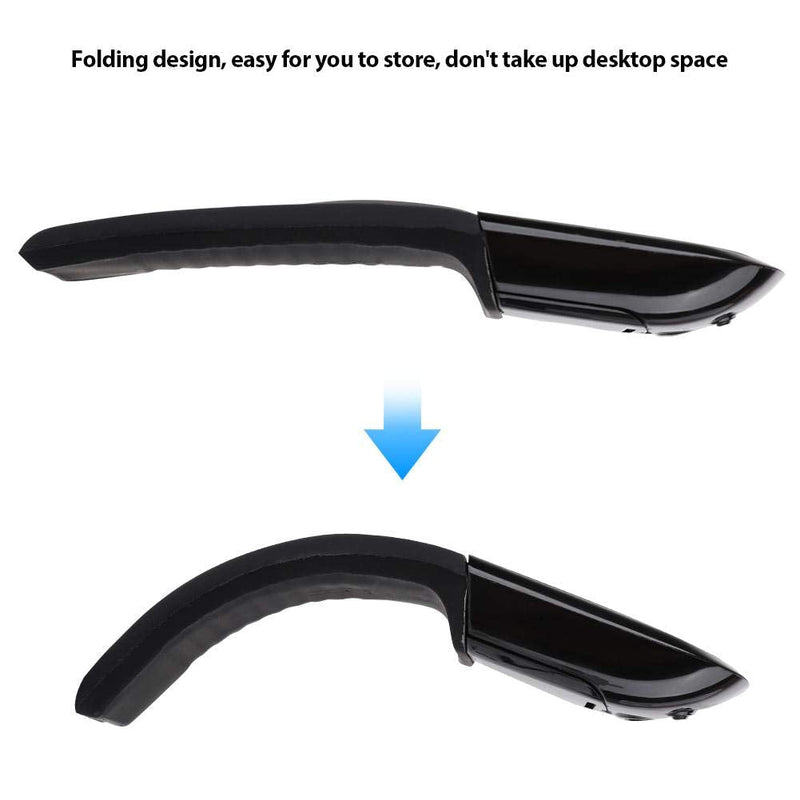 Wireless Bluetooth Mouse 1600DPI Ergonomic Foldable Arc Optical Touch Mouse with USB Receiver Suitable for PC Laptop Notebook Mac