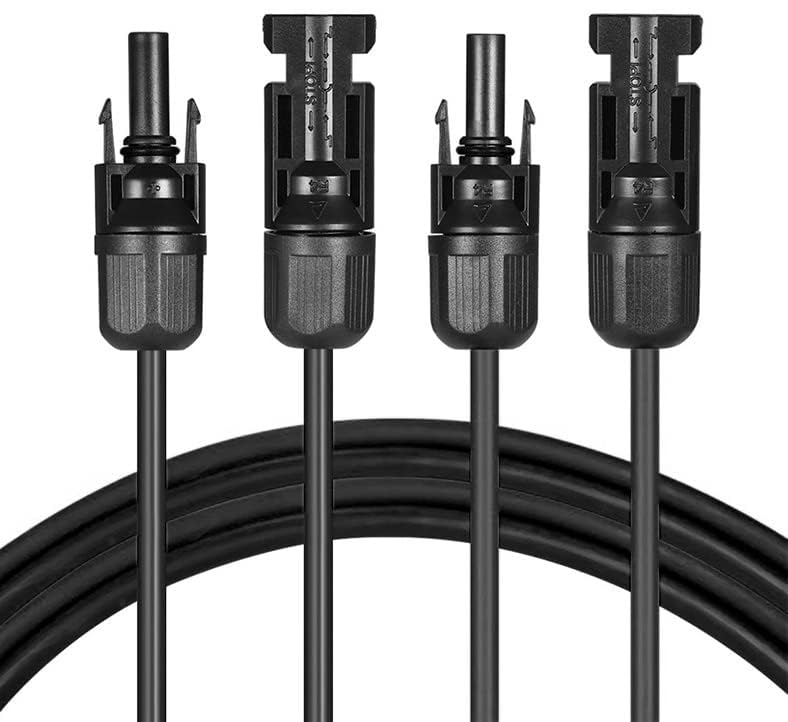 SOLARTRONICS Extension Cable 4 mm² H1Z2Z2-K Solar Cable Balcony Power Station Connection Cable Black with Plug on Both Sides for Solar Panels PV GAK. Made in Germany (2 x 5 m) 5m - 4mm²
