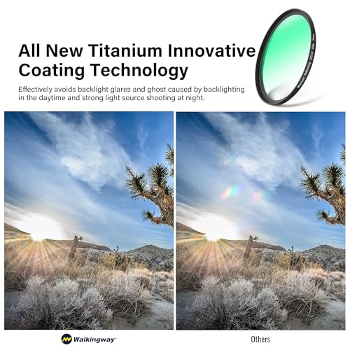 Walking Way 72MM Ultra-Low Reflectivity MCUV Lens Filter, UV Protection Filter 28 Multi-Layer Coating Ultra-Slim HD Waterproof Scratch Oil Resistant Lens UV Filter, HD High Transmittance Optical Glass