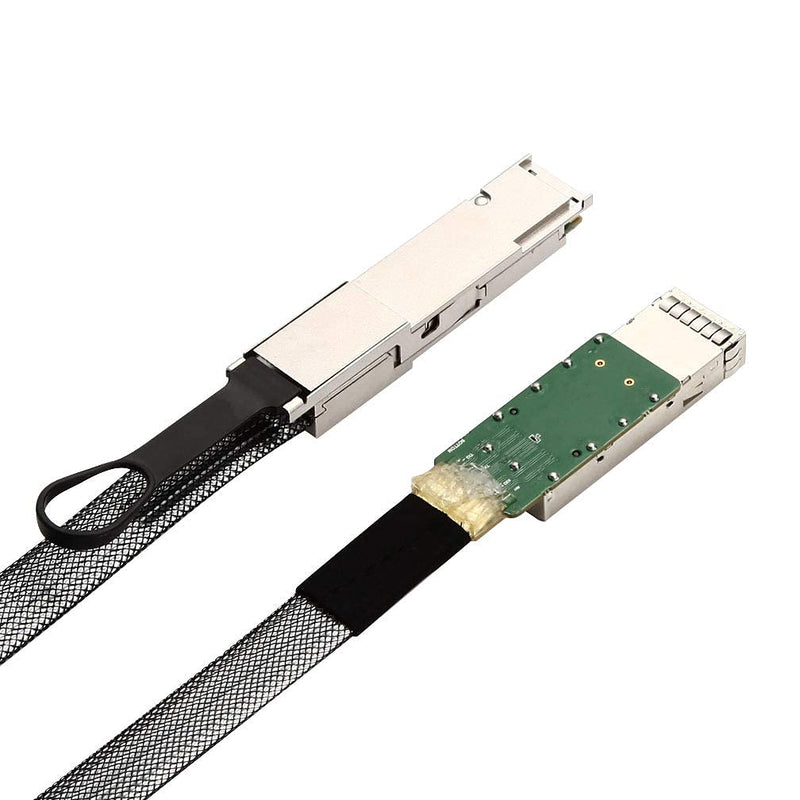 10Gtek 40G QSFP+ to QSFP+ Extender Cage with EEPROM on Extender Side, 3M Flat Cable in Nylon Jacket, 30AWG, 20cm 3) 40G QSFP