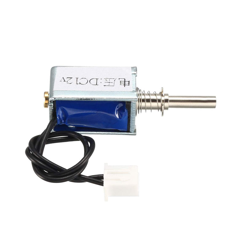 sourcing map DC 12 V Push Pull Type Mini Solenoid Electromagnet Open Frame 3 mm/35 g 4 mm DC12V 3mm/35g