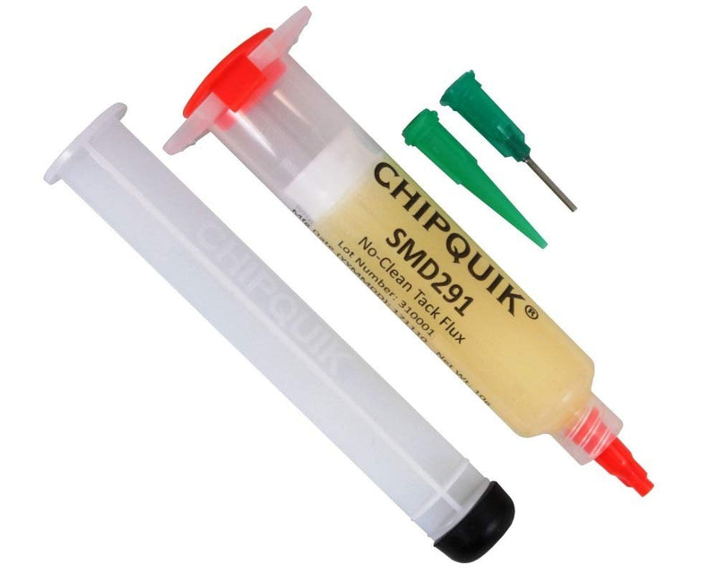 Chip Quik SMD291 Tack Flux no clean in a 10cc syringe w/plunger & tip